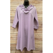Erma's Closet Purple Stripe Ruffle V-neck Dress